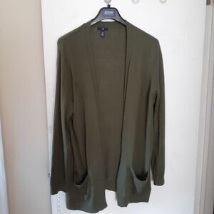 GAP Olive Green open front longer cardigan Women's Sweater xxl 2x